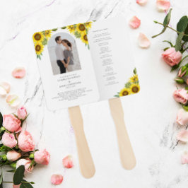 Leque Sunflower Wedding Ceremony Program Watercolor