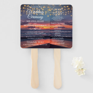 Leque Sunset Beach String Light Summer WedProgram