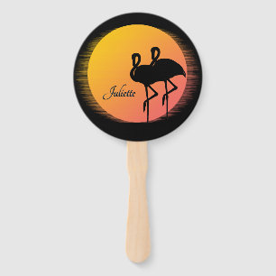 Leque Sunset Flamingos Pessoal com Nome