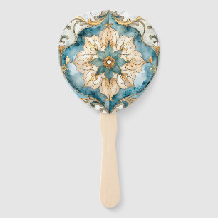 Leque Tapeçaria Flor de Cerúleo