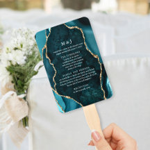 Teal, Marble e Dourado Programa de Casamento Agata