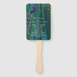 Leque Teal Satin com Ventilador do Programa de Casamento