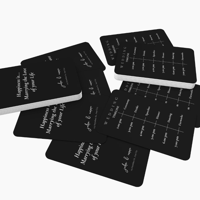 Leque Tema Elegante de Casamento Negro e Branco (Hand fan along with sticks available, customize as per your wedding timeline)