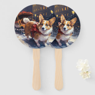 Leque Temporada Festiva de Natal do Corgi