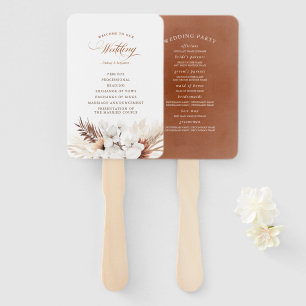 Leque Terracotta Floral Boho Weding Program
