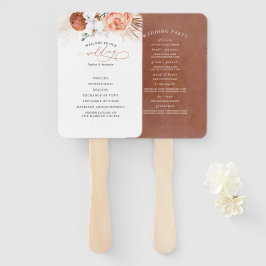 Leque Terracotta Floral Wedding Program