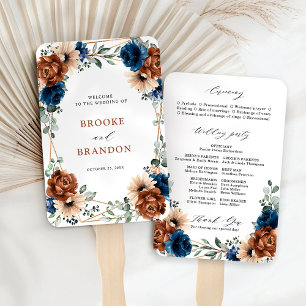Leque Terracotta Marinho Blue Greenery Casamento Geométr