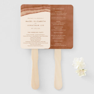 Leque Terracotta Ombre Programa de Casamento de Boho M