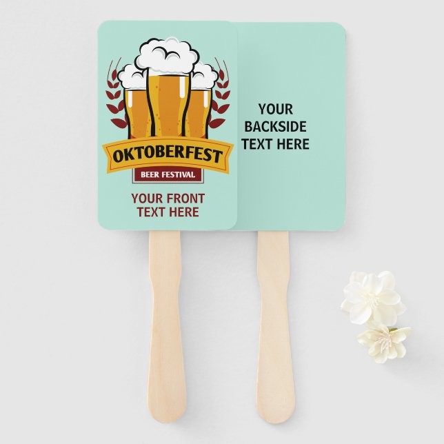 Leque Texto personalizado Conjunto de ventiladores de mã (Frente e Verso)