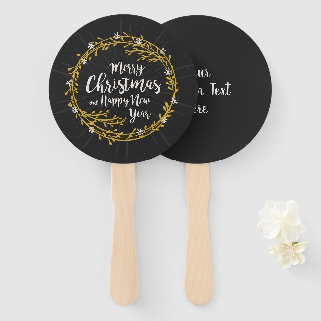 Leque Texto personalizado Conjunto de ventiladores de mã (Frente e Verso)