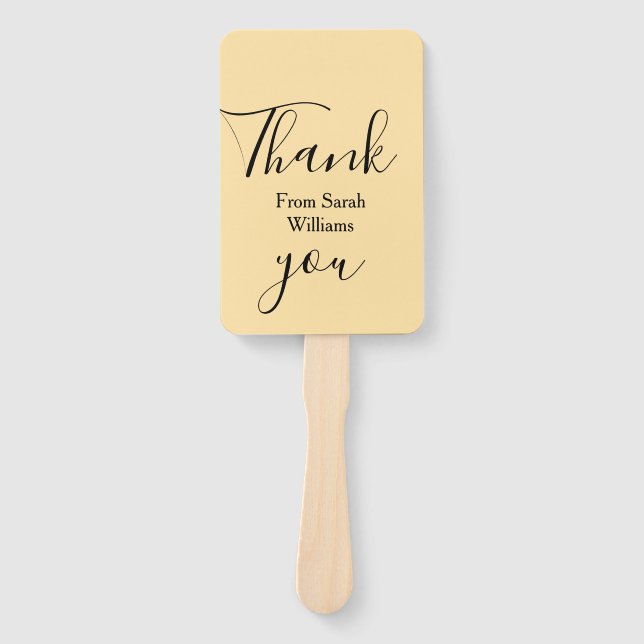 Leque Thank you from add name yellow Pastel boho wedding (Frente)