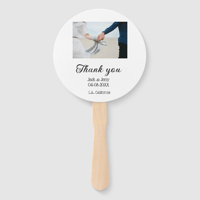 Leque Thank you modern simple wedding couple name messag (Frente)