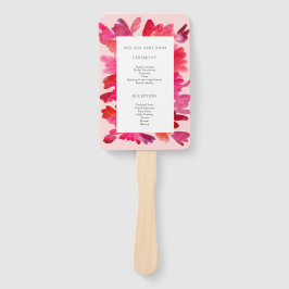 Leque Todas as Aquarelas do Amor Vermelho Rosa