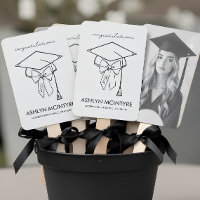 Touca e Laço de Formatura Preto e Branco Minimalis
