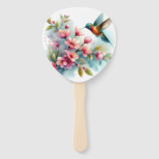 Leque Trabalho de arte de pássaro-primavera (Frente)