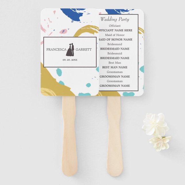 Leque Traço De Pincel E Silhouette (Frente e Verso)