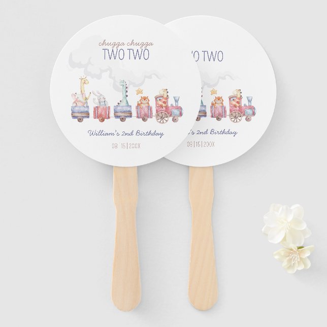 Leque Trem de Brinquedos Todos a Bordo Convidado de Aniv (Frente e Verso)