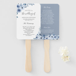 Leque Trendy Dusty Blue Bohemian Programa de Casamento F