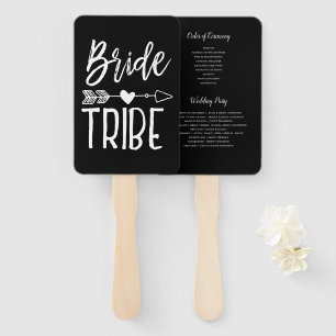 Leque Tribo Bride Nome personalizado Preto para Casame
