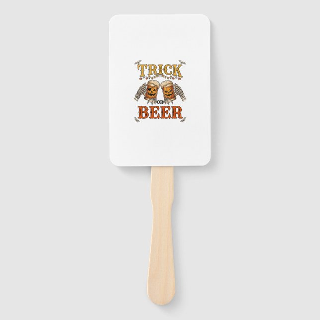 Leque Trick Or Beer Halloween Caneca Abóbora Mãos de Esq (Frente)