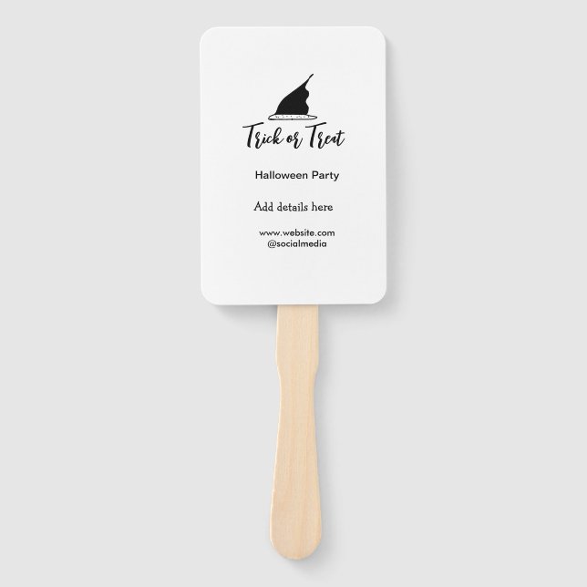 Leque Trick ou trate o chapéu preto do Halloween w (Frente)