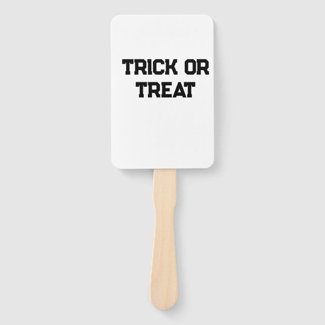 Leque Truque ou. Trate o Halloween mimado preto simples  (Frente)