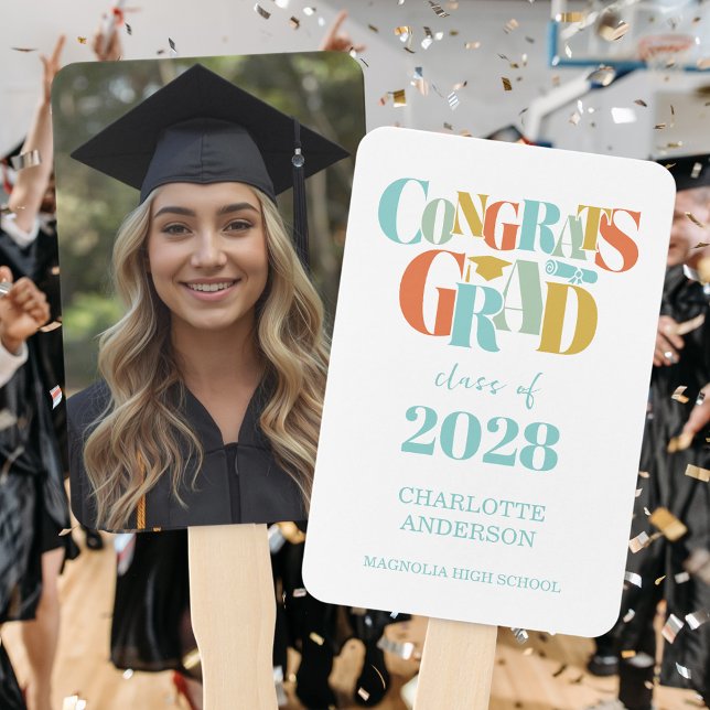 Leque Turma retrô de formatura com foto de congratulaçõe (Criador carregado)