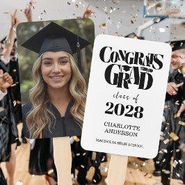 Leque Turma retrô de formatura com foto de congratulaçõe