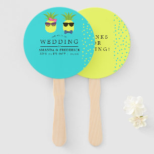 Leque Turquoise e Lemon Summer Weding Favor