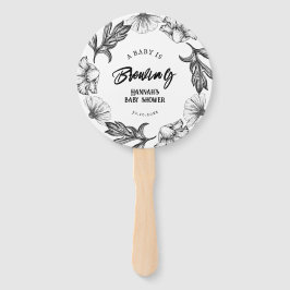 Leque Um bebê está a fazer Chá de fraldas de tatuagem da