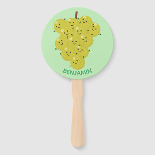 Leque Um belo cacho engraçado de desenho animado de uva