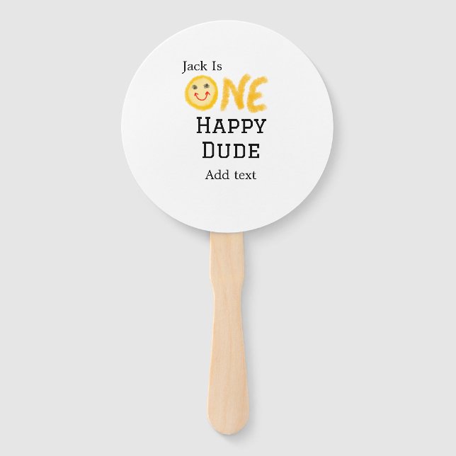 Leque Um cara feliz 1rua feliz Aniversário sorrido amare (Frente)