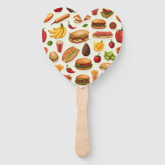 Leque um ventilador em forma de comida (Frente)