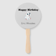 Urso polar branco fofo em aniversário cinza