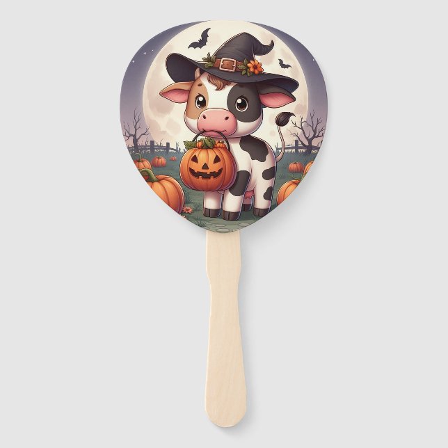 Leque Vaca-bruxa-bruxa-do-Halloween (Frente)