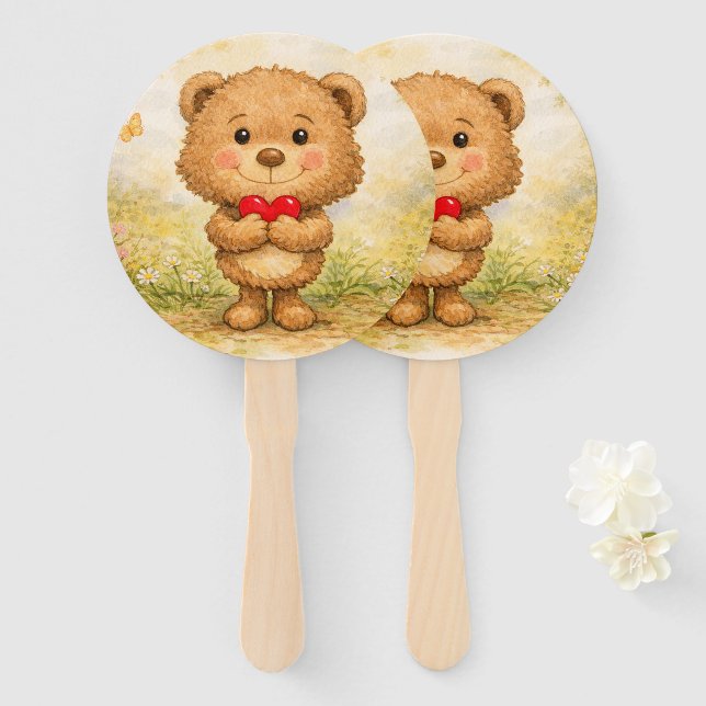 Leque Valentine Bear (Frente e Verso)