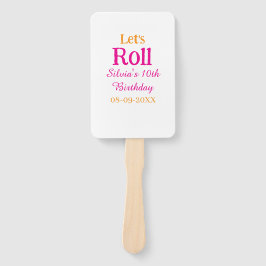 Leque Vamos rolo feliz 10º aniversário adicione nome ret