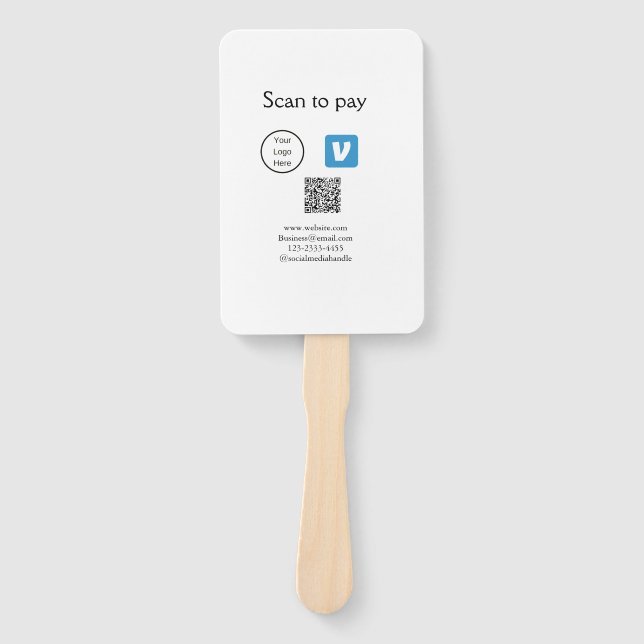 Leque Varredura de código Q R para pagar adicionar logot (Frente)