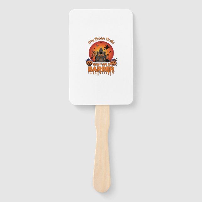 Leque Vassoura De Barbeiro Quebrou Abóbora De Halloween  (Frente)