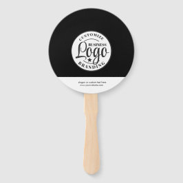 Leque Ventilador branco preto redondo promocional com lo