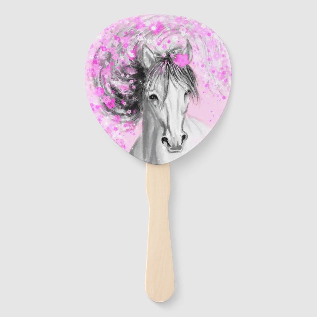 Leque Ventilador da Mão de Cavalo Branco (Verso)