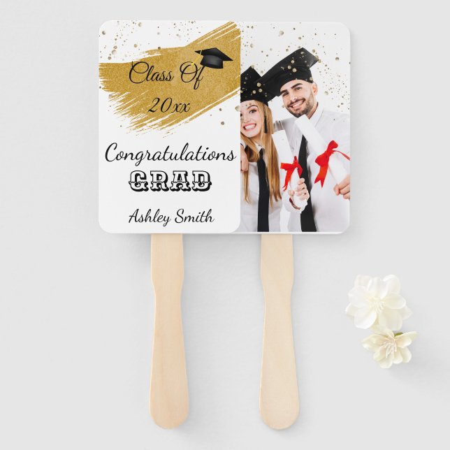 Leque Ventilador da Mão de Graduação elegante (Frente e Verso)