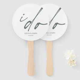 Leque Ventilador da Mão do Dia do Casamento Elegante "Eu