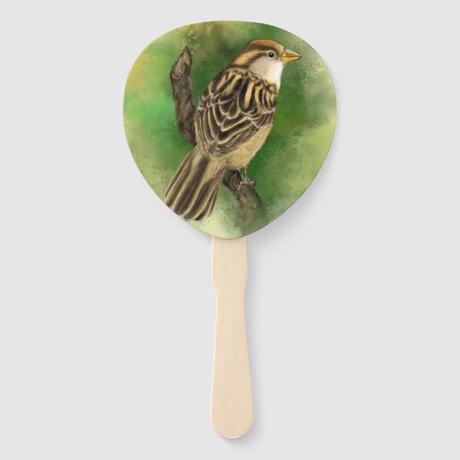 Leque Ventilador da Mão do Pássaro Cortado (Verso)