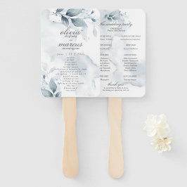 Leque Ventilador da Mão do Programa Foliage Azul com Dus