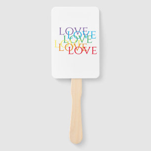 Leque Ventilador da mão do retângulo do RAINBOW AMOR