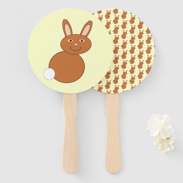 Leque Ventilador da Mão felz pascoa (Frente e Verso)