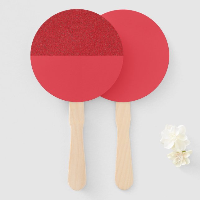 Leque Ventilador da Mão Vermelha Redonda de Tomato Super (Frente e Verso)