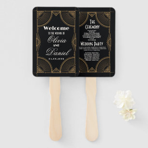 Leque Ventilador de 1920 de Casamento Arte Elegante Deco