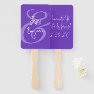 Leque Ventilador de Casamento e Segure Dizendo Roxo